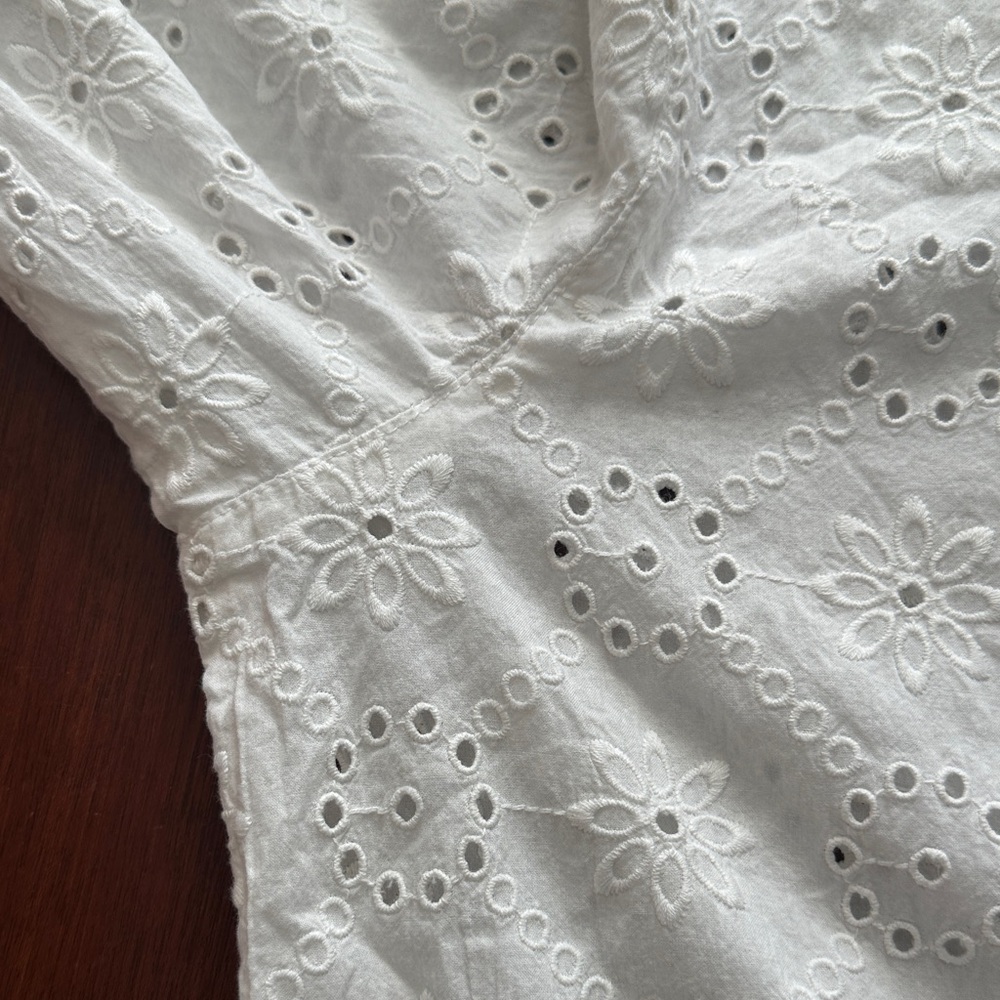 Tommy Bahama White Eyelet Swim Coverup, S - Picture 3 of 8